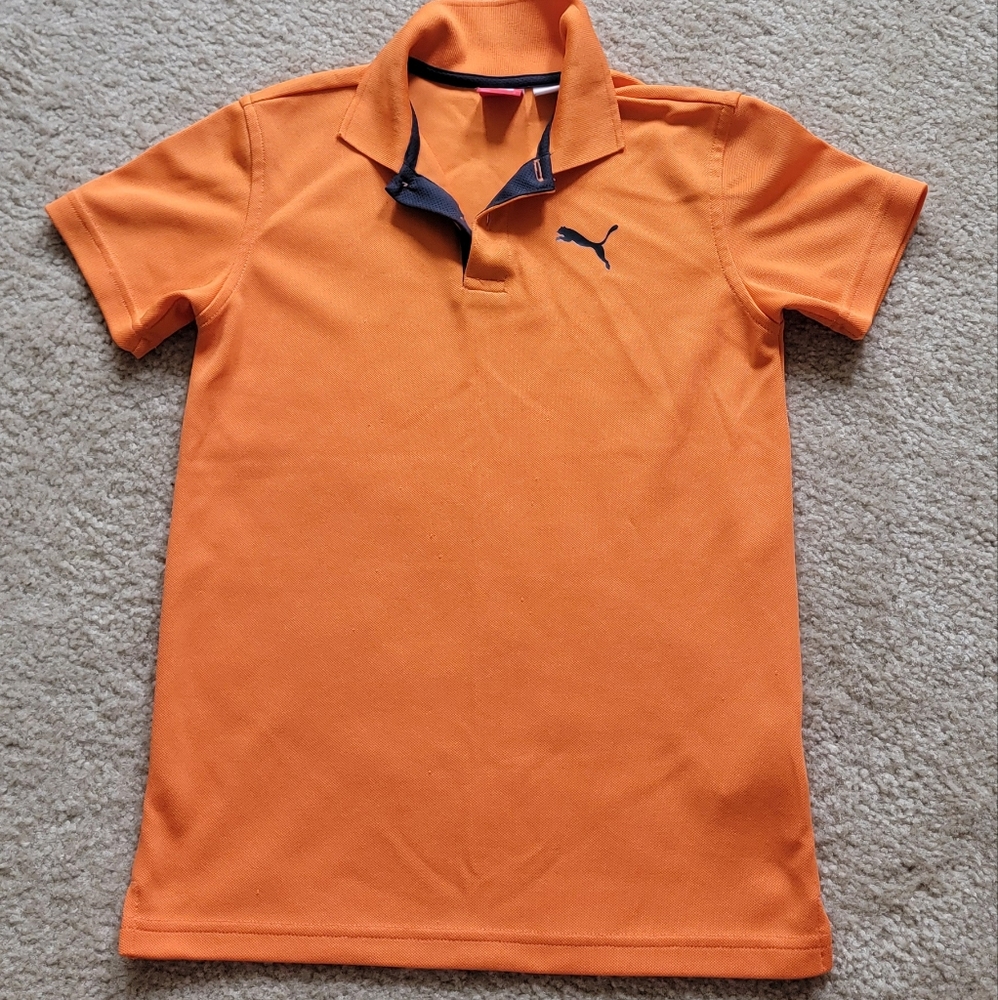 Puma Boys Orange Polo Golf Shirt Size 7